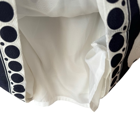 J Crew Ornate Lace Shift Dress Navy Blue White Womens Size 4 E9490 - Picture 7 of 12